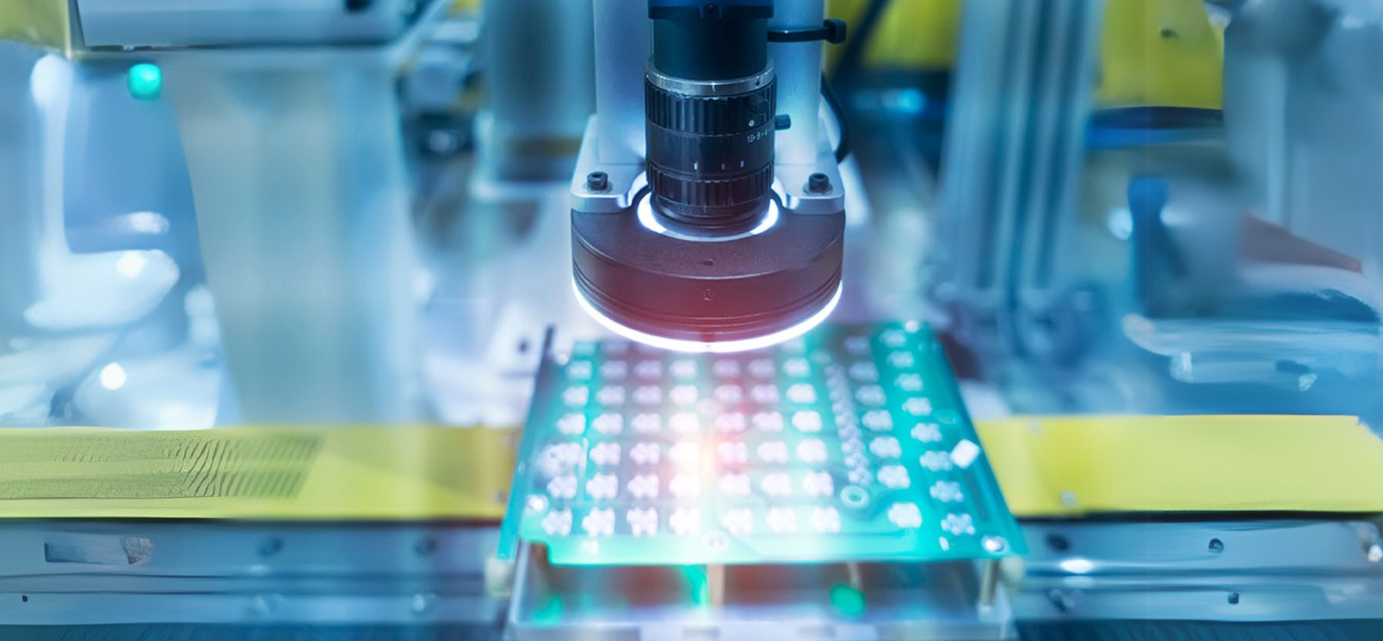 Automated Optical Inspection (AOI) production line—imaging measurement systems achieve high-speed full inspection on the line (Image Source: Intelgic)