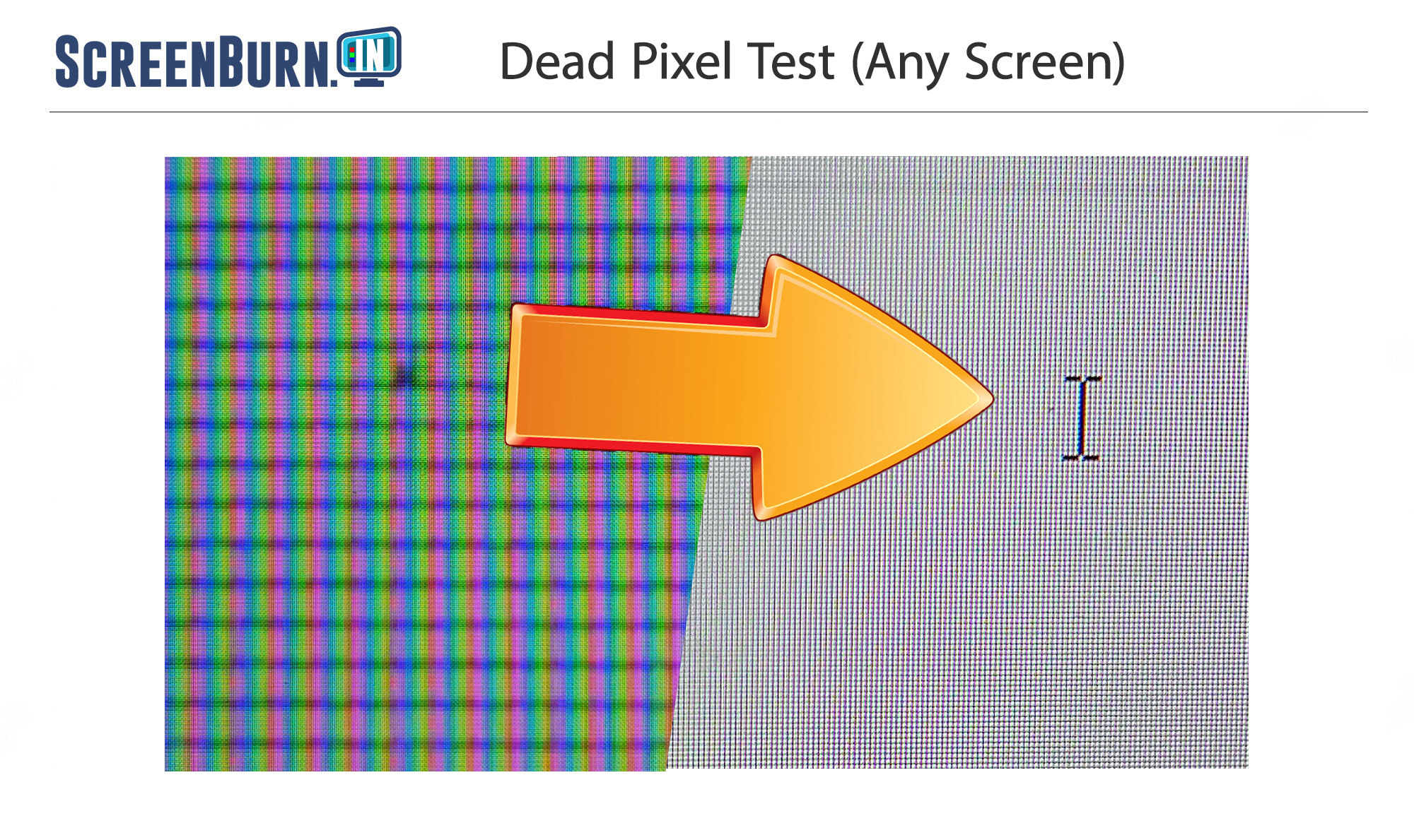 Bad pixel detection test screen—Used to detect bright and dark pixel defects on a display screen (Image Source: Screen Burn In)