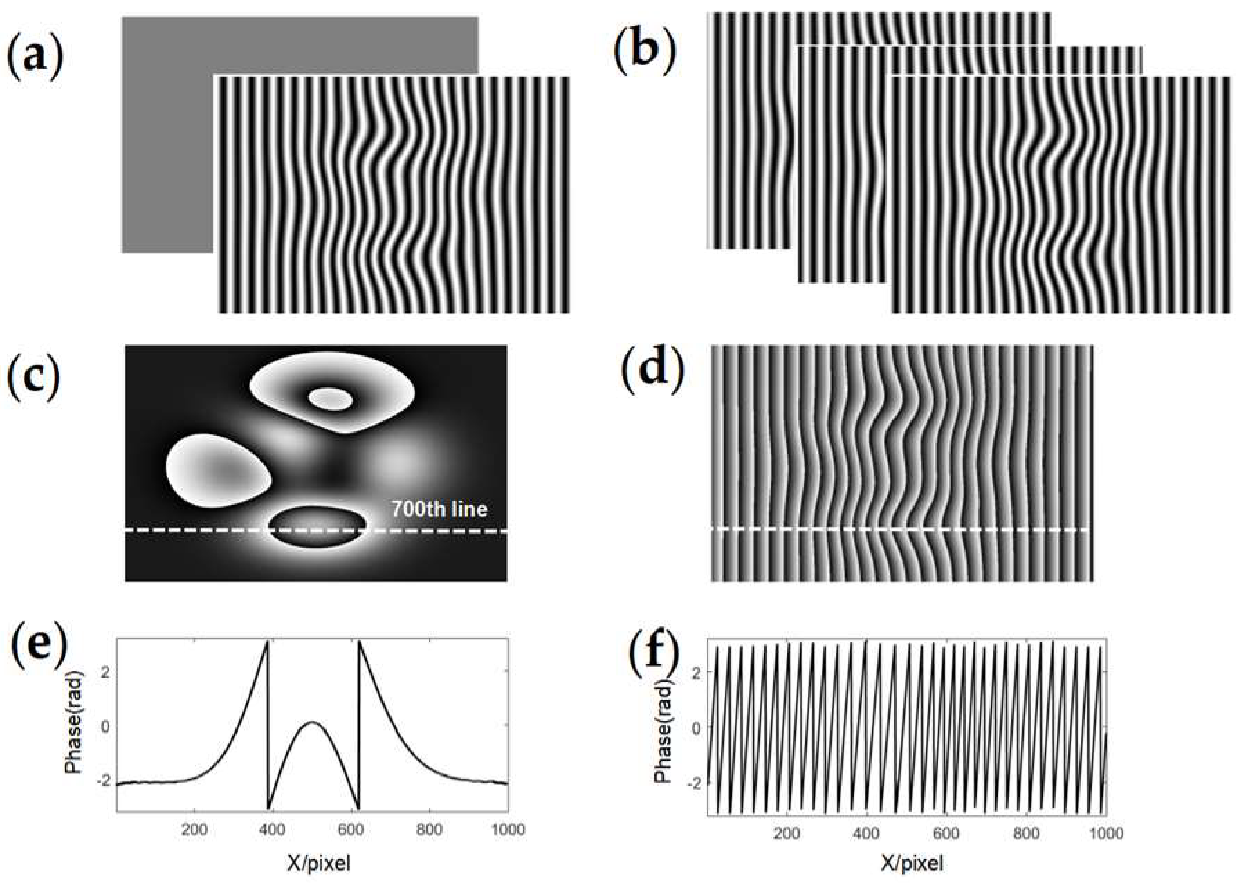 Dual-frequency fringe scheme based on spatial computer generation—showing the application of frequency domain filtering in fringe analysis (Image Source: MDPI Photonics)