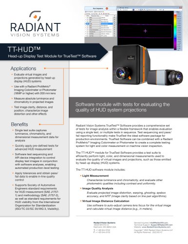 HUD display inspection module of TrueTest software—Showing the multi-functional test configuration interface (Image Source: Radiant Vision Systems / DirectIndustry)