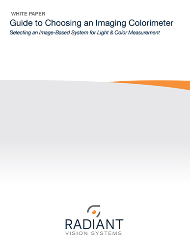 Cover of imaging colorimeter selection whitepaper—Systematic methodology helping engineers make optimal decisions (Image Source: Konica Minolta Sensing)