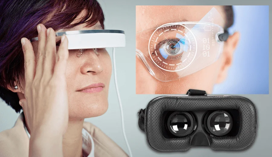 近眼显示光学测量系统架构——展示成像色度计与NED的光路耦合方式（图片来源：AZoOptics）